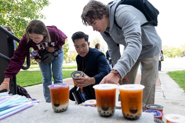 Students checking out Boba Tea