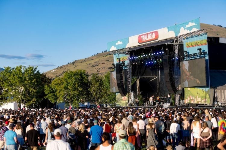 A stage with a crowd of people