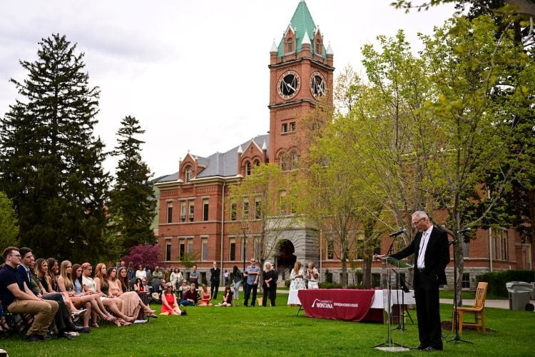 An outdoor ceremony for the Davidson Honors College