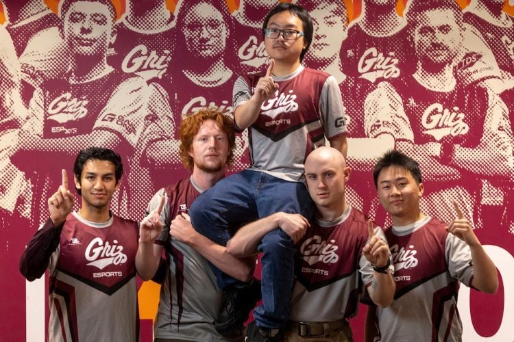 Members of the UM Esports Team pose for the camera
