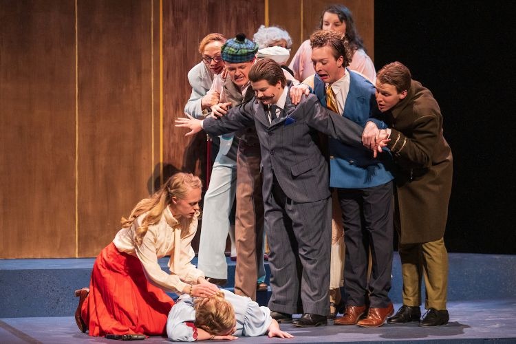 UM Performers on stage for "Murder on the Orient Express"