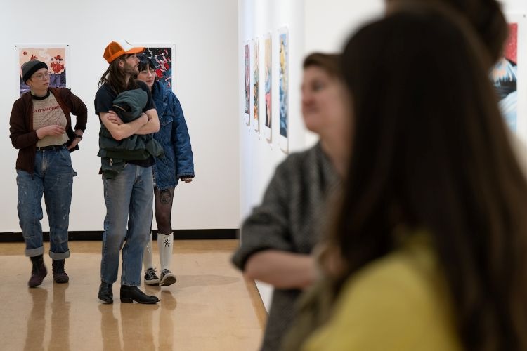 Perusing art on campus