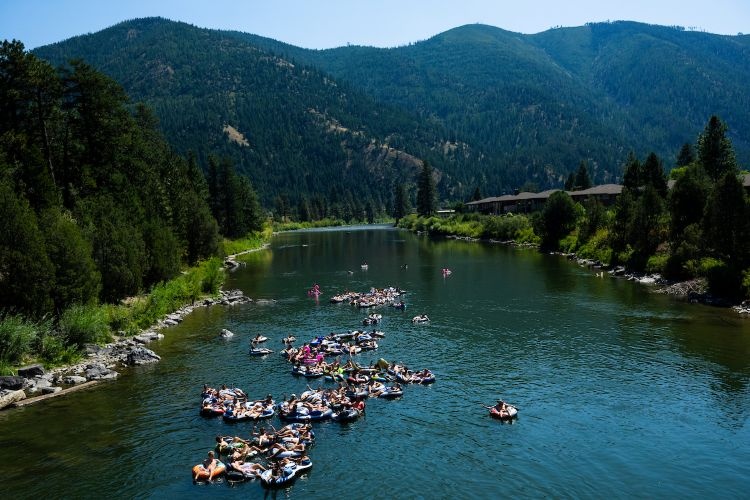 Students floating the Clark Fork River