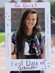 Author, Roo Gibson-Andersen, on their first day of school