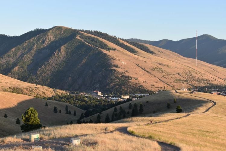 Mount Sentinel seen from Waterworks Trail and the North Hills