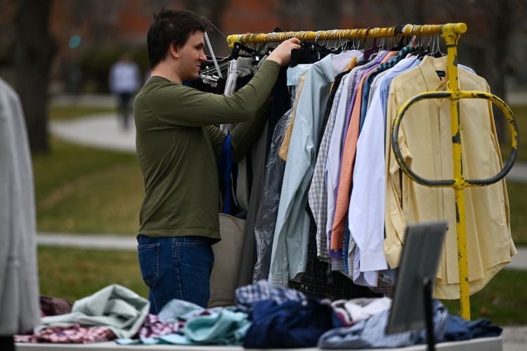 guy shopping at career closet
