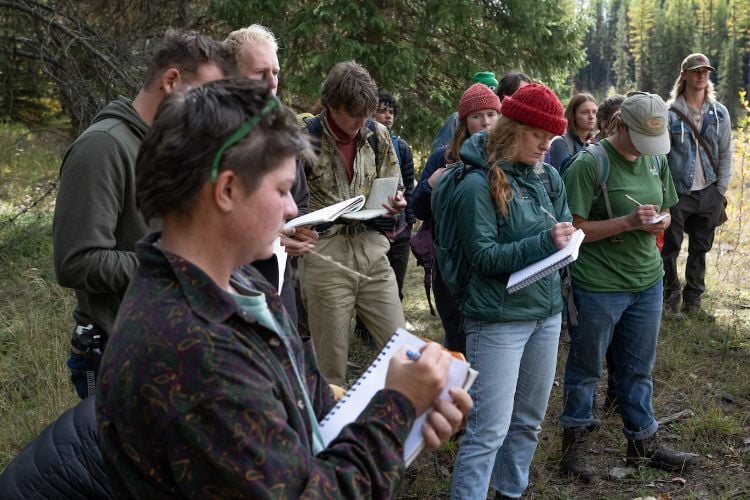 students doing research at Nine-Mile wilderness area.