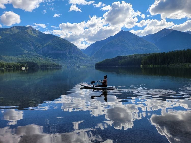 Paddling on Seeley Lake