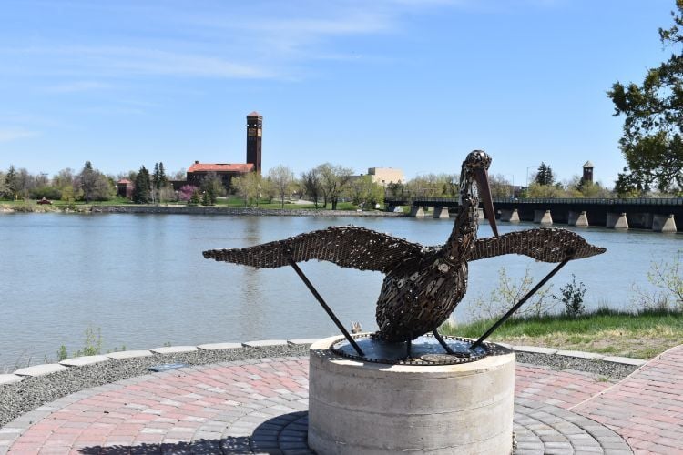 Riverfront statue in Great Falls, Montana