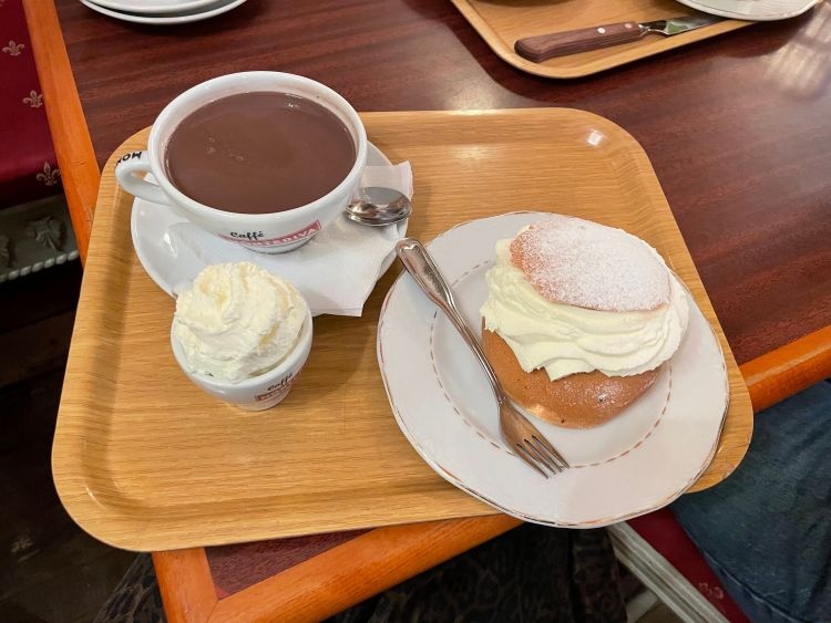 A pastry and coffee in Amiens, France