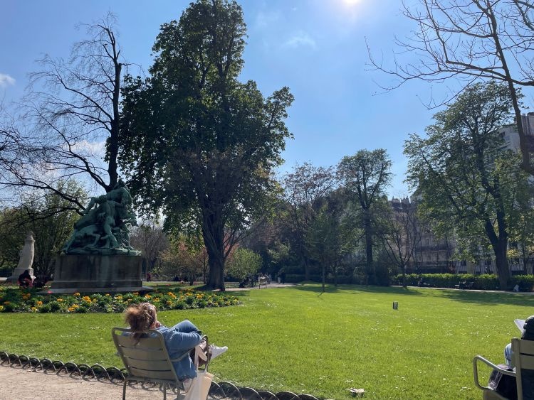 Overlooking a park in Amiens, France