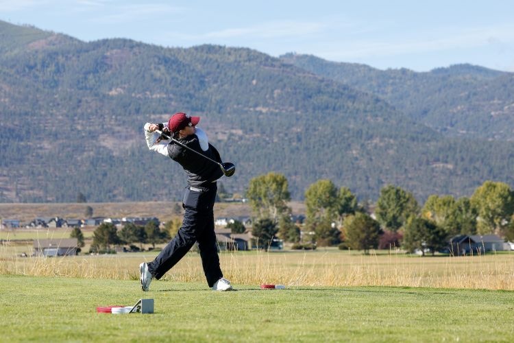 UM golfer on UM's Golf Course