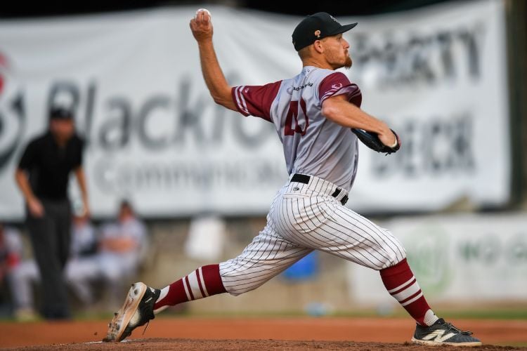 A Paddleheads pitcher on the mound