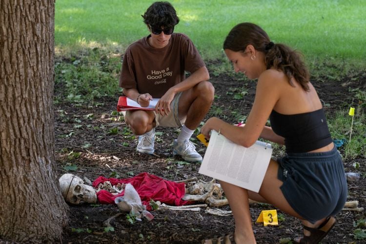 Summer exploration students participate in the CSI: Missoula summer class