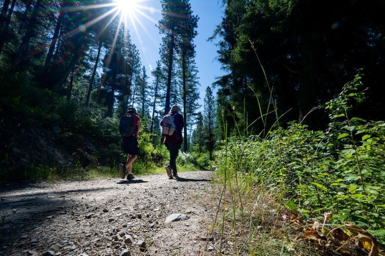 Hikers in Pattee Canyon National Recreation Area
