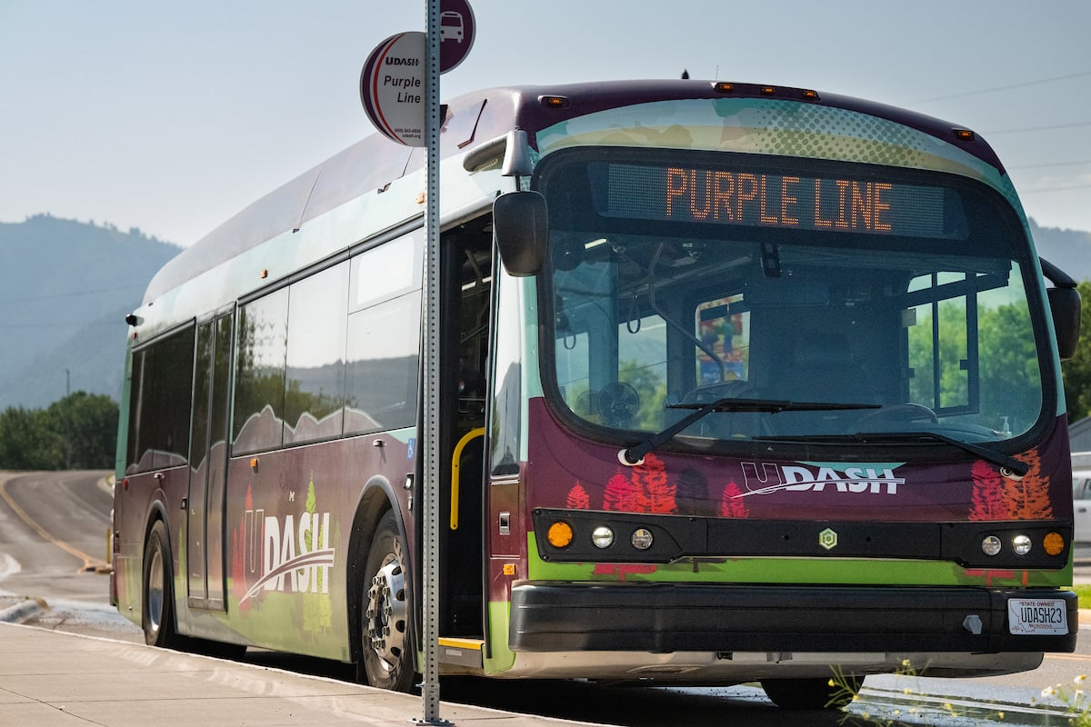 A UDash bus at the University of Montana